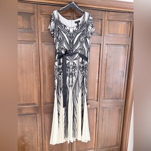 Elegant Black and Cream Evening Gown